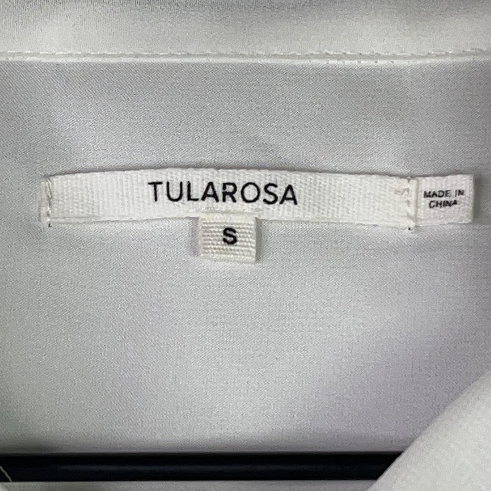 Tularosa White Sleeveless Tie Neck Lace Trim Fit & Flare Dress Women's Small - Picture 9 of 11